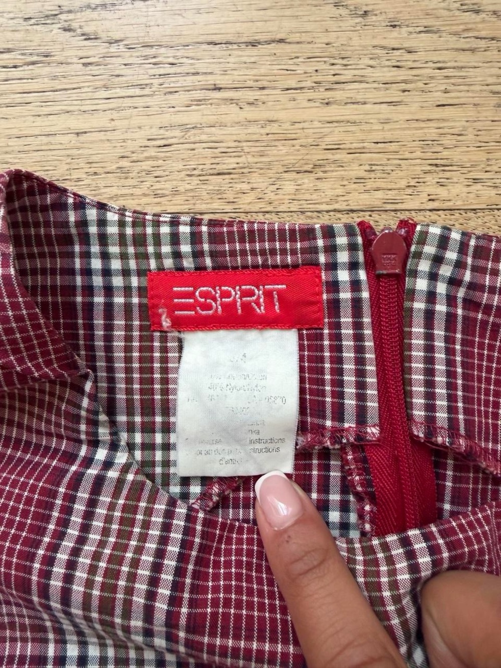 Vintage Esprit Plaid Mini Dress 90s Minimalist Preppy Model Off Duty - Picture 4 of 6